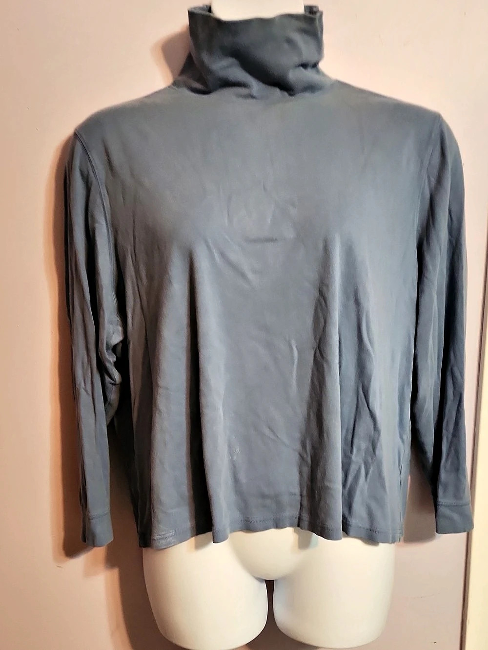 L.L.Bean Interlock Turtleneck Long-Sleeve Blue 3X